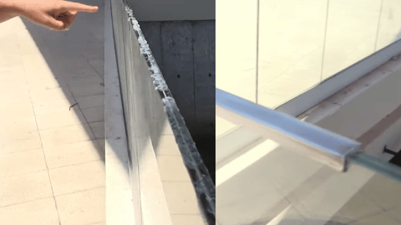 Peças de proteção de parapeitos de vidro são furtadas no parque linear do Salgadinho
